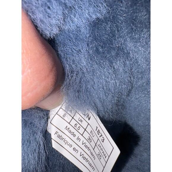 UGG Bailey Button Triplet Boots Navy Shearling Suede Winter Cozy - Picture 2 of 6
